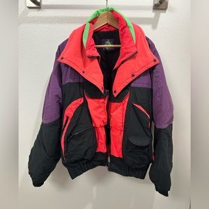 80s 90s Retro Style Extreme Off The Edge Sports Ski Snowboard Jacket Size L